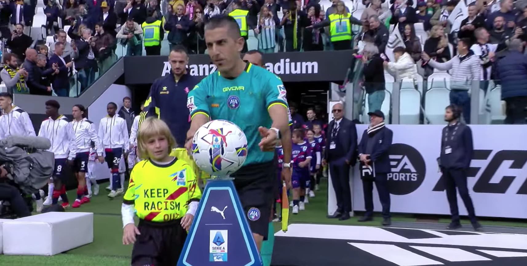 Javier Francisco Ceballos en la alineacion de la Juventus para el juego contra el Cagliari